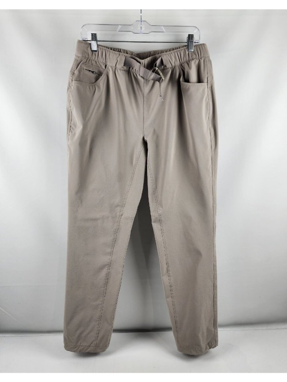 Eddie Bauer Pants Women 10 Beige Travex Belted Stretch Hiking Chino Pant (32x30)